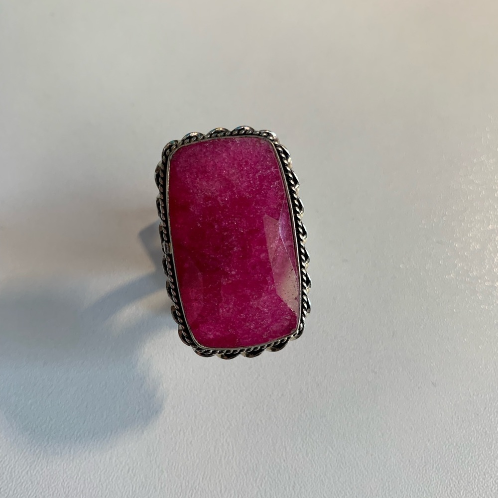 Sterling Silver 925 Turkish Pink Agate Ring